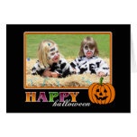 Happy Halloween Pumpkin Custom Photo Card