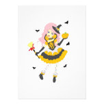 Happy Halloween Pumpkin Girl Custom Announcements