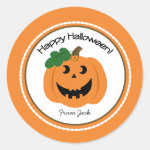 Happy Halloween Pumpkin Jackolantern Favor Sticker
