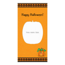 Happy Halloween Pumpkin Smiley Photo Card photo cards