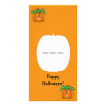 Happy Halloween Pumpkin Smiley Photo Card photo cards