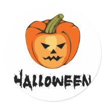 Happy Halloween Pumpkin Round Stickers