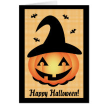 Happy Halloween - Pumpkin Witch Greeting Cards