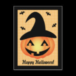 Happy Halloween Pumpkin Witch Postcard