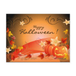 Happy Halloween! Pumpkins, Autumn Leaves & Swirls Post Cards