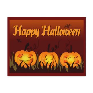Happy Halloween - Pumpkins postcard