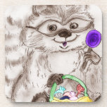 Happy Halloween Raccoon Drink Coasters