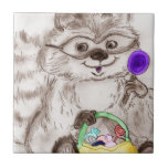 Happy Halloween Raccoon Ceramic Tiles