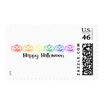 Happy Halloween (Rainbow Jack-O-Lanterns) Postage