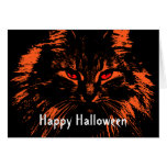 Happy Halloween -Red Cats Eyes Greeting Card Happy Halloween -Red Cats Eyes Greeting Card