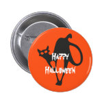 Happy Halloween Scary Cat Button