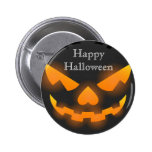 Happy Halloween Scary Pumpkin Pinback Button