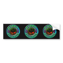 Happy Halloween Skull blue BLACK bumper sticker bumper stickers