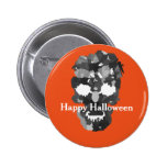 Happy Halloween Skull Button