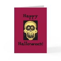 Happy, Halloween!-Skull Design-Greetings Card by pammys Happy, Halloween!-Skull Design-Greetings Card