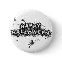 Happy Halloween Spider Button