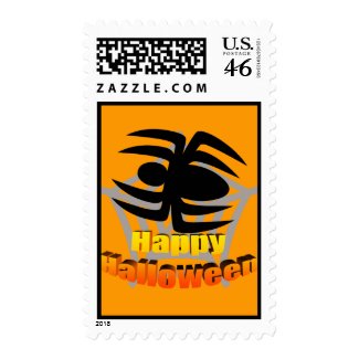 Happy Halloween Spider Web stamp