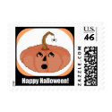 Happy Halloween Startled Pumpkin Postage