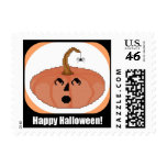 Happy Halloween Startled Pumpkin Postage