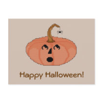Happy Halloween! Startled Pumpkin Postcard by ingasi Happy Halloween! Startled Pumpkin Postcard