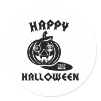 Happy Halloween Round Stickers