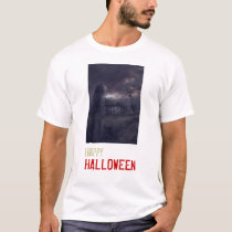 haloween, scarry, dark, houk, happy halloween, halloween, trick or treat, scary, weird, gothic, surreal, surreal art, fantasy, gifts, eerie, chick, mystic, mood, mystery, cool, unique, awesome, atmospheric, imaginative, fun, temples, monastery, monk, tower, halloween tshirts, tshirts, fashion, art tshirts, cool tshirts, goth tshirts, T-shirt/trøje med brugerdefineret grafisk design