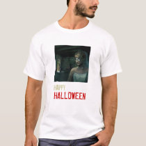 haloween, scarry, dark, houk, happy halloween, halloween, trick or treat, scary, weird, gothic, surreal, surreal art, fantasy, gifts, eerie, chick, mystic, mood, mystery, cool, unique, awesome, atmospheric, imaginative, fun, women, girl, mask, monk, halloween tshirts, tshirts, fashion, art tshirts, cool tshirts, goth tshirts, T-shirt/trøje med brugerdefineret grafisk design