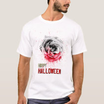 haloween, scarry, dark, scary, happy, happy halloween, halloween, blood, rose, graphic, greetings, major holidays, fun, halloween tshirts, tshirts, red, black, fashion, awesome, eerie, chick, cool, houk, groovy, weird, art tshirts, cool tshirts, goth tshirts, Shirt with custom graphic design