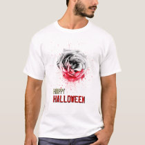 haloween, scarry, dark, scary, happy, happy halloween, halloween, blood, rose, graphic, greetings, major holidays, fun, halloween tshirts, tshirts, red, black, fashion, awesome, eerie, chick, cool, houk, groovy, weird, art tshirts, cool tshirts, goth tshirts, T-shirt/trøje med brugerdefineret grafisk design