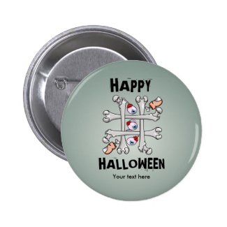 Happy Halloween Tic Tack Real Toes 2 Inch Round Button