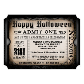 Happy Halloween Ticket Invitation 5
