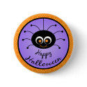 Happy Halloween Toon Spider button