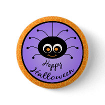 Happy Halloween Toon Spider buttons