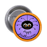 Happy Halloween Toon Spider Button