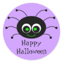 Happy Halloween Toon Spider Sticker