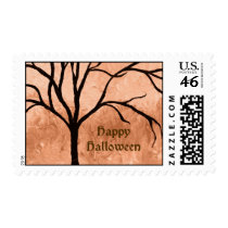 Happy Halloween Tree Postage Stamp