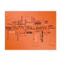 Happy Halloween Typography - Postcard