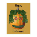 Happy Halloween - Uncut Pumpkin Face postcards