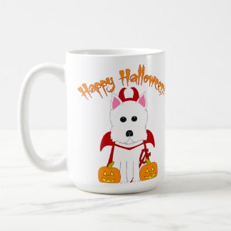 Happy Halloween Westie Devil mug