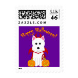 Happy Halloween Westie Devil postage