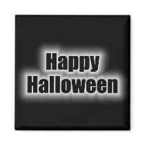 Happy Halloween White Glow magnets by dndartstudio Happy Halloween White Glow magnets