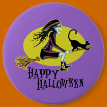Happy Halloween Witch buttons