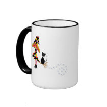 Happy Halloween Witch & Cat mugs