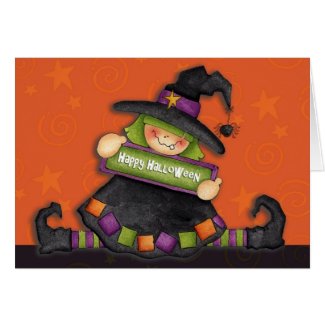 Happy Halloween Witch - Greeting Card