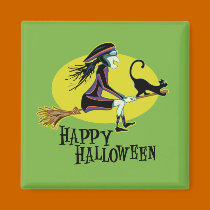 Happy Halloween Witch magnets