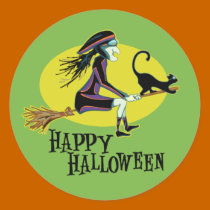 Happy Halloween Witch stickers