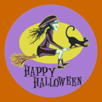 Happy Halloween Witch stickers