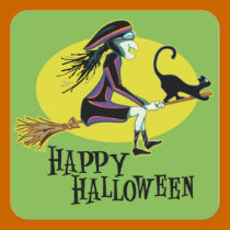 Happy Halloween Witch stickers