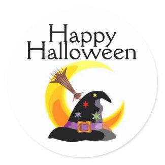 Happy Halloween Witches Hat Sticker - Customized sticker