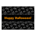Happy Halloween with Black and White Cute Pattern Greeting Card